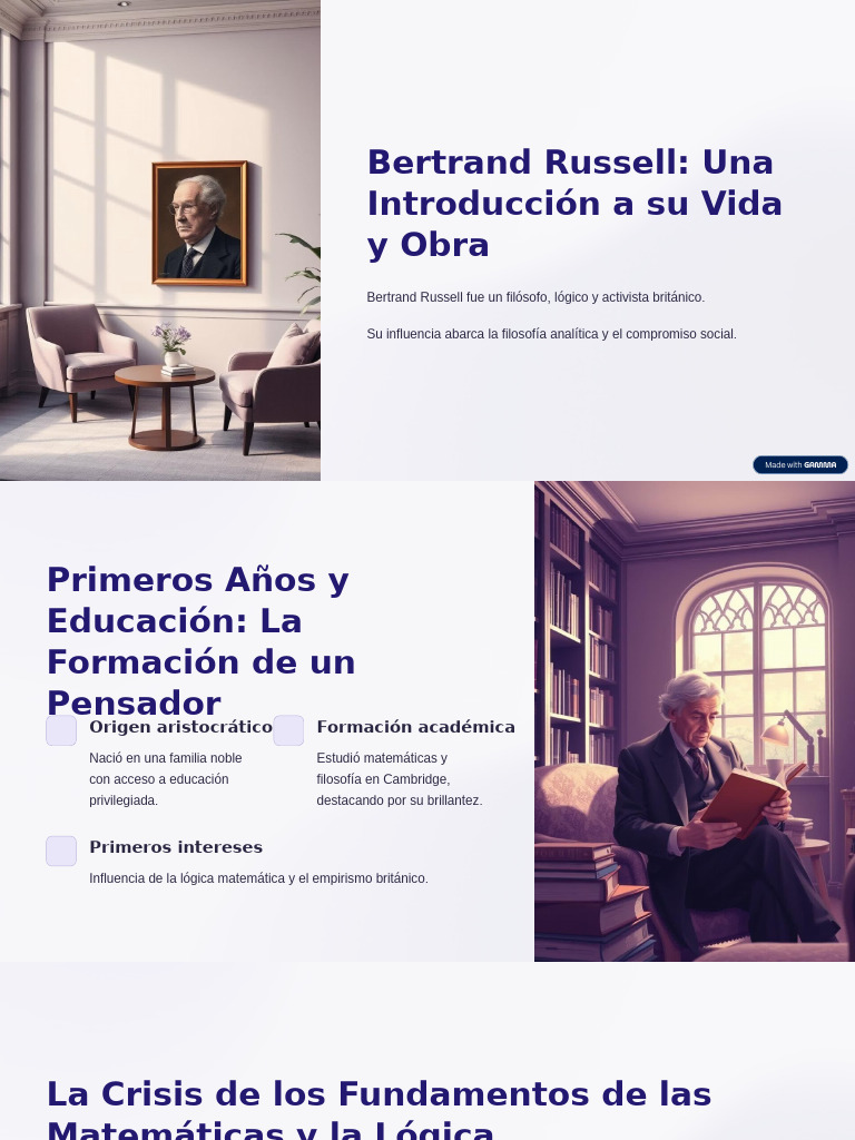 Bertrand Russell Una Introduccion A Su Vida y Obra | PDF | Bertrand ...