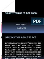 Objectives of It Act 2000: Presented by Amlin David