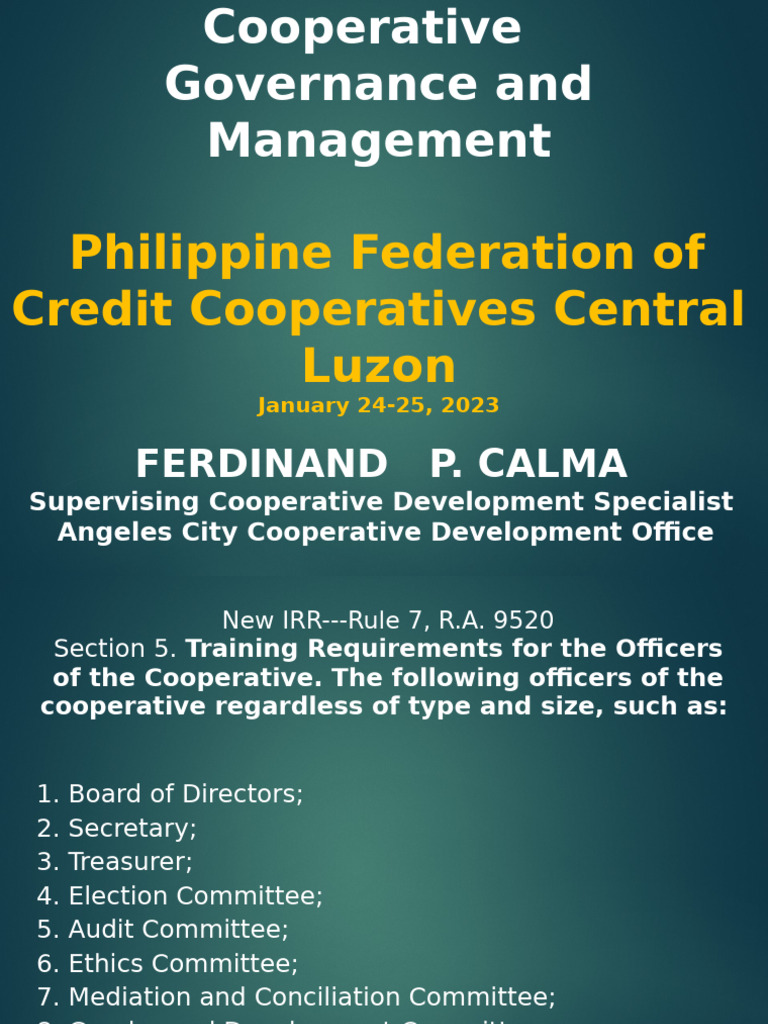 Cooperative Governance Training Guidelines | PDF | Internal Control ...