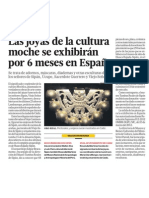 Patrimonio Cultural de Cultura Moche de Perú Se Exhibirá 6 Meses en España