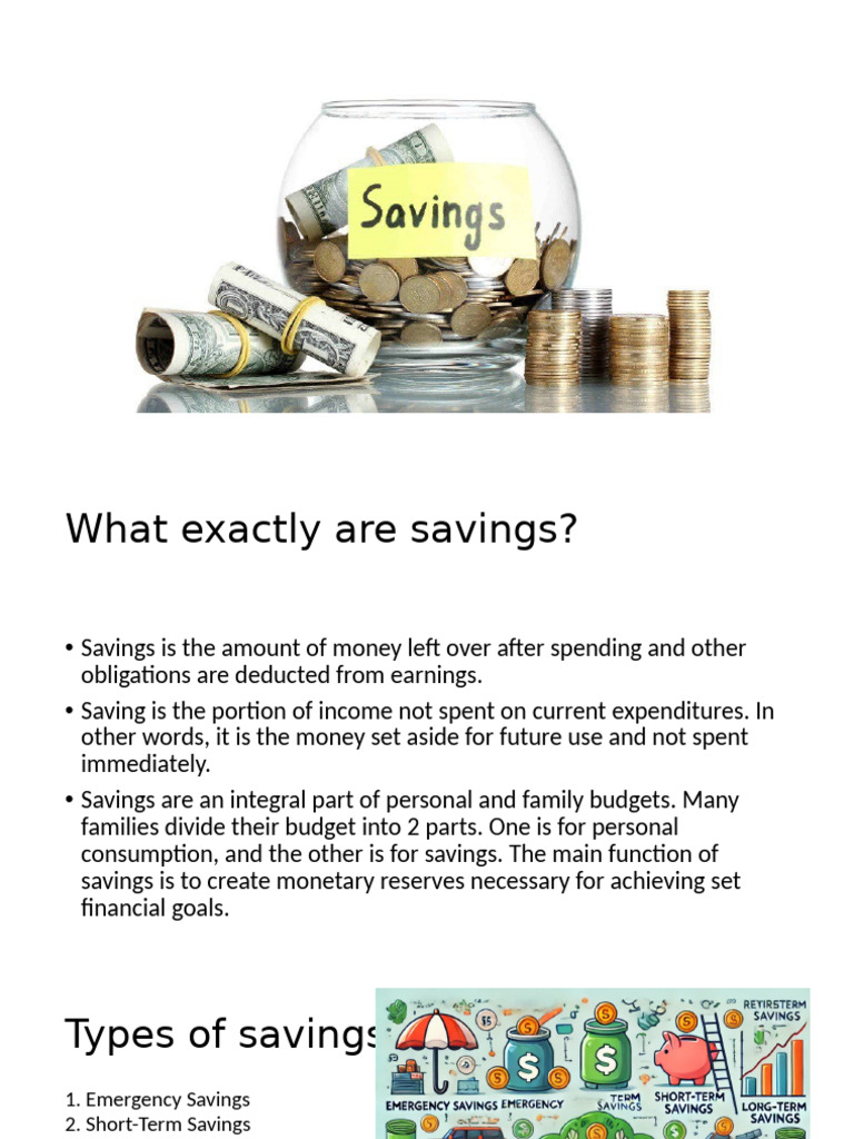 Understanding Savings and Their Importance | PDF | Wealth | Saving