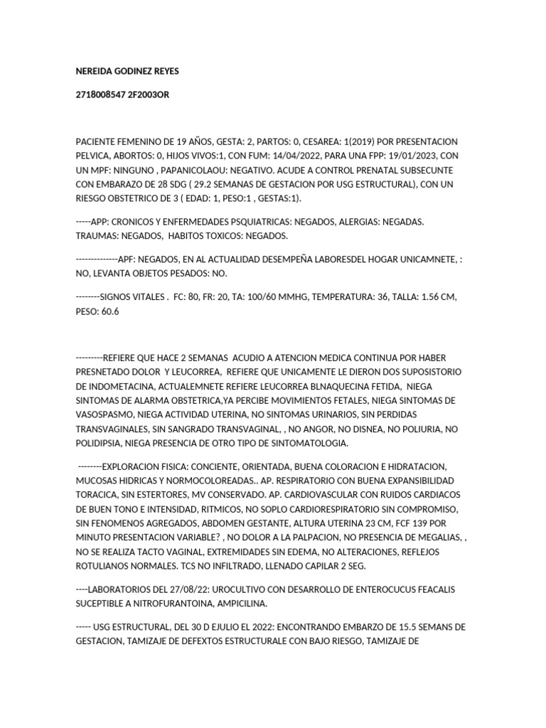 Nereida Godinez Reyes | PDF | El embarazo | Parto