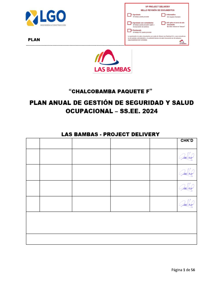 Plan Anual de Seguridad y Salud 2024 | PDF | Seguridad y salud ...