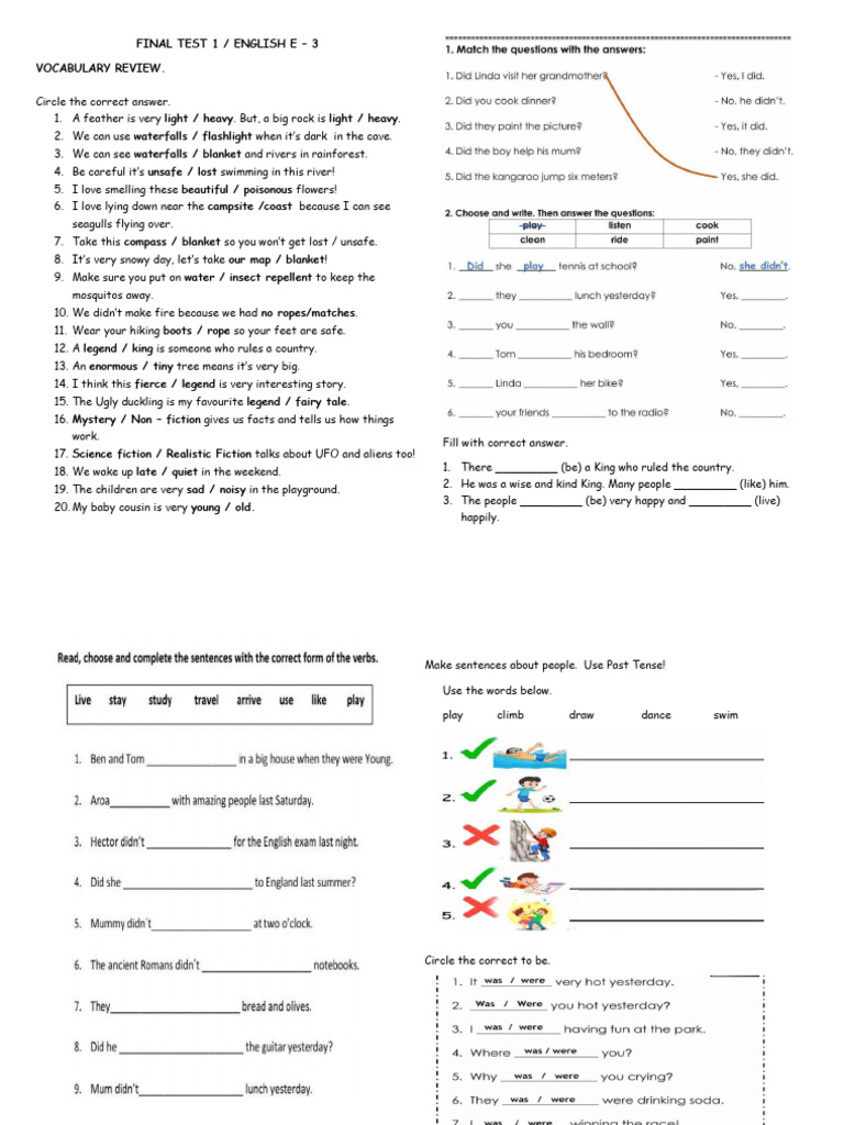 Final Test 1 - English - E3 2023 | PDF