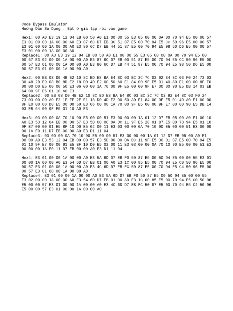 Bypass Emulator Code Guide | PDF