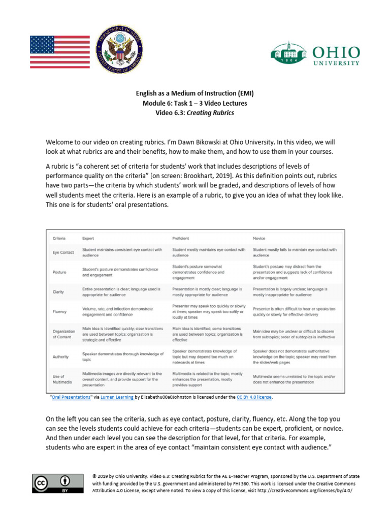 Creating Effective Rubrics for Assessment | PDF | Rubric (Academic ...