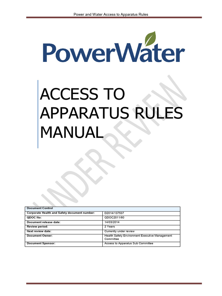 Access to Apparatus Safety Rules | PDF | High Voltage | Insulator ...