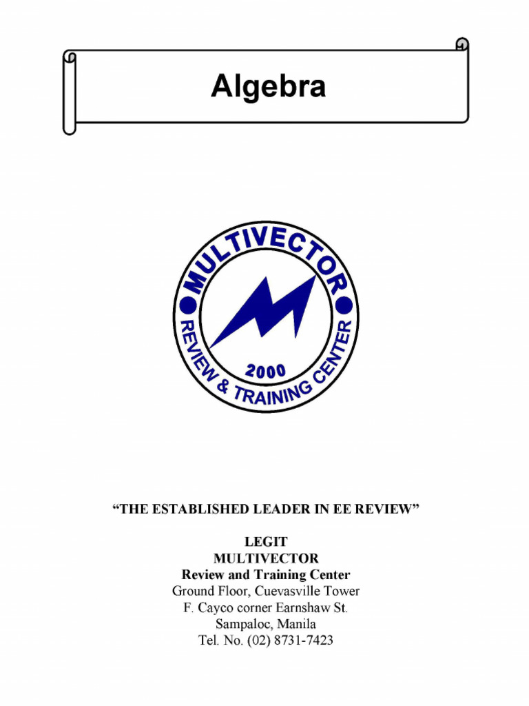 01 - Algebra | PDF