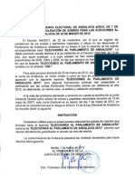 Resolución Junta Electoral Sobre Los Sobres de Votación Autonómicas Andalucía