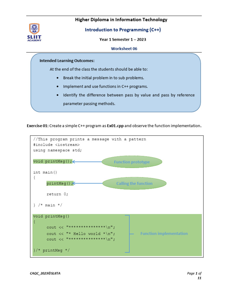 IP Worksheet 06 | PDF | Parameter (Computer Programming) | Namespace