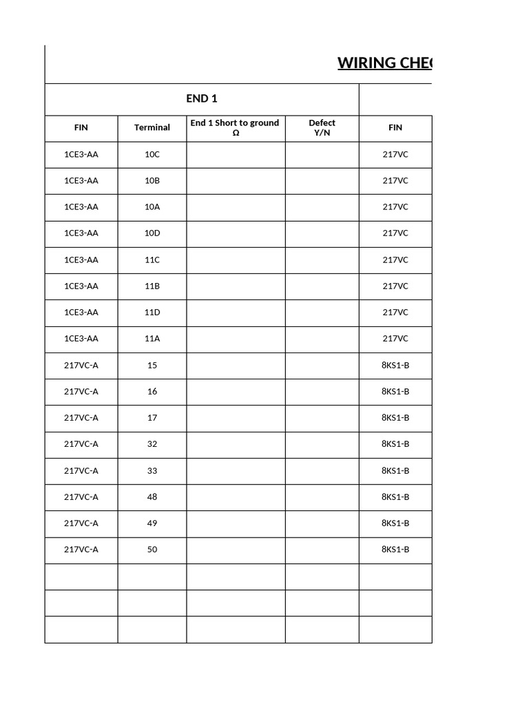 Wiring Check Grid - TR 81592305 | PDF | Electrical Engineering ...