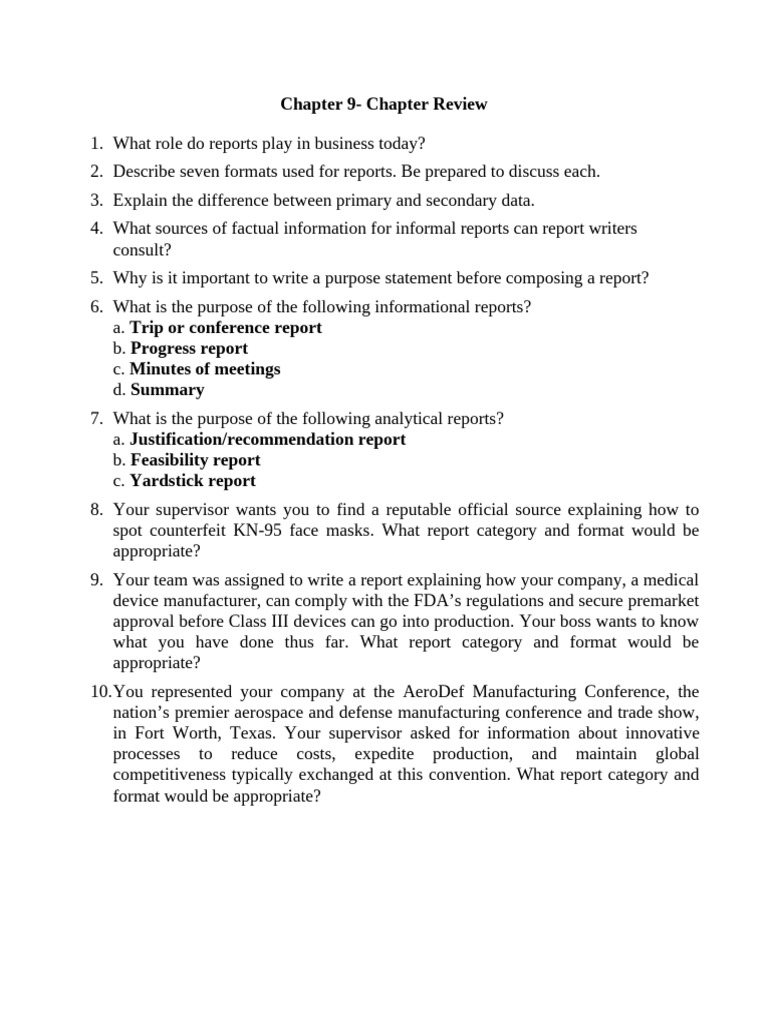 Chapter 9 Chapter Review Questions Pdf