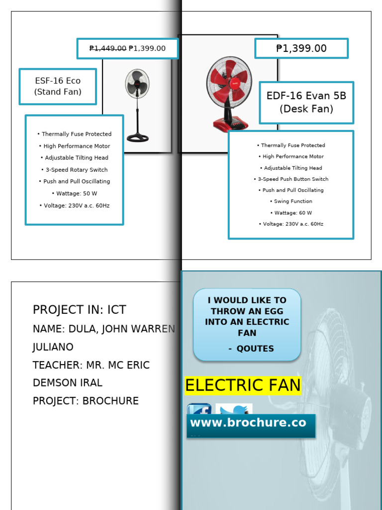 Electric Fan Features and Prices | PDF