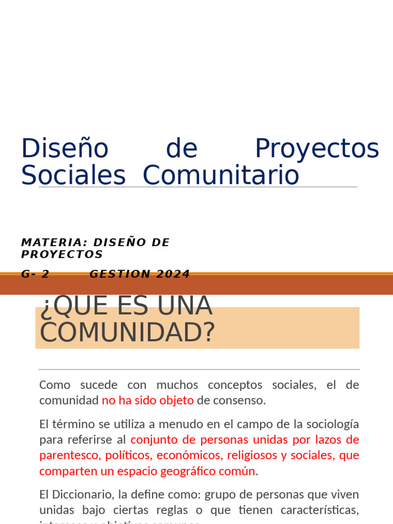 Diseño de Proyectos Sociales Comunitarios | PDF | Comunidad | Presupuesto
