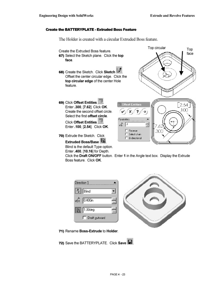 SolidWorks Extruded Boss Feature Guide | PDF