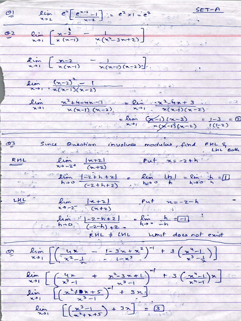 Limits and Derivatives Plus 1 Basic Solutions - 0001 | PDF