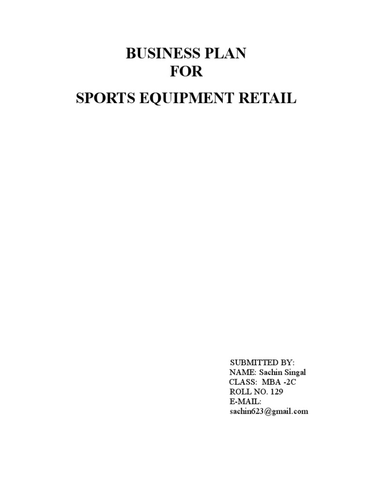 Business Plan for Keith's Sporting Goods | PDF | Retail | Investor
