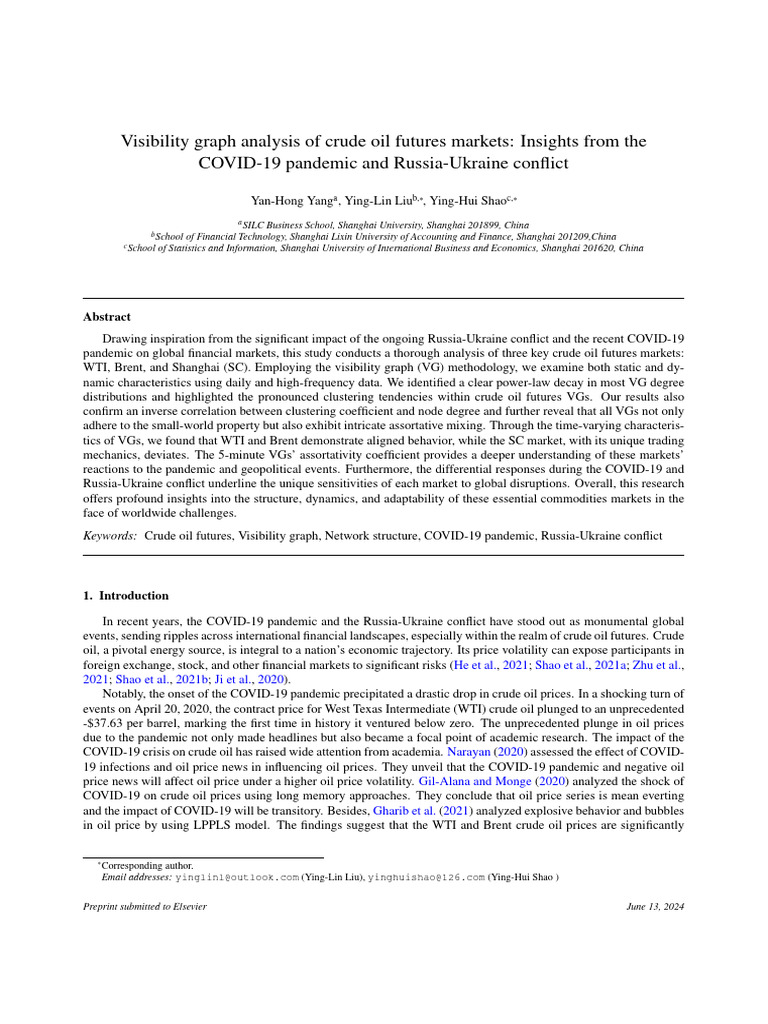 Visibility Graph Analysis of Crude Oil Futures Markets | PDF | West ...