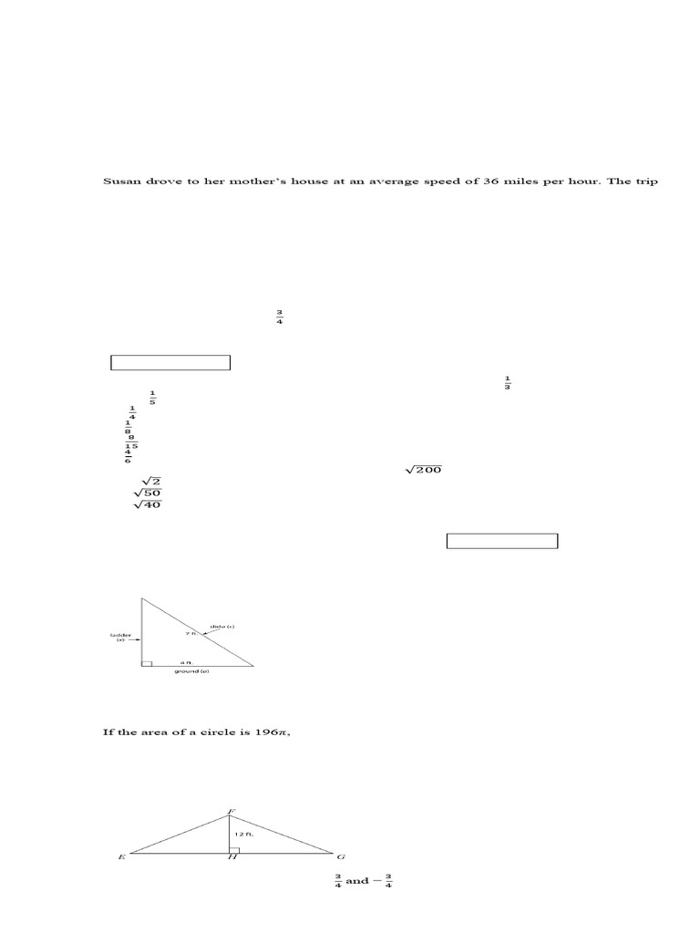 GED Math Reasoning Practice Questions | PDF | Area | Triangle