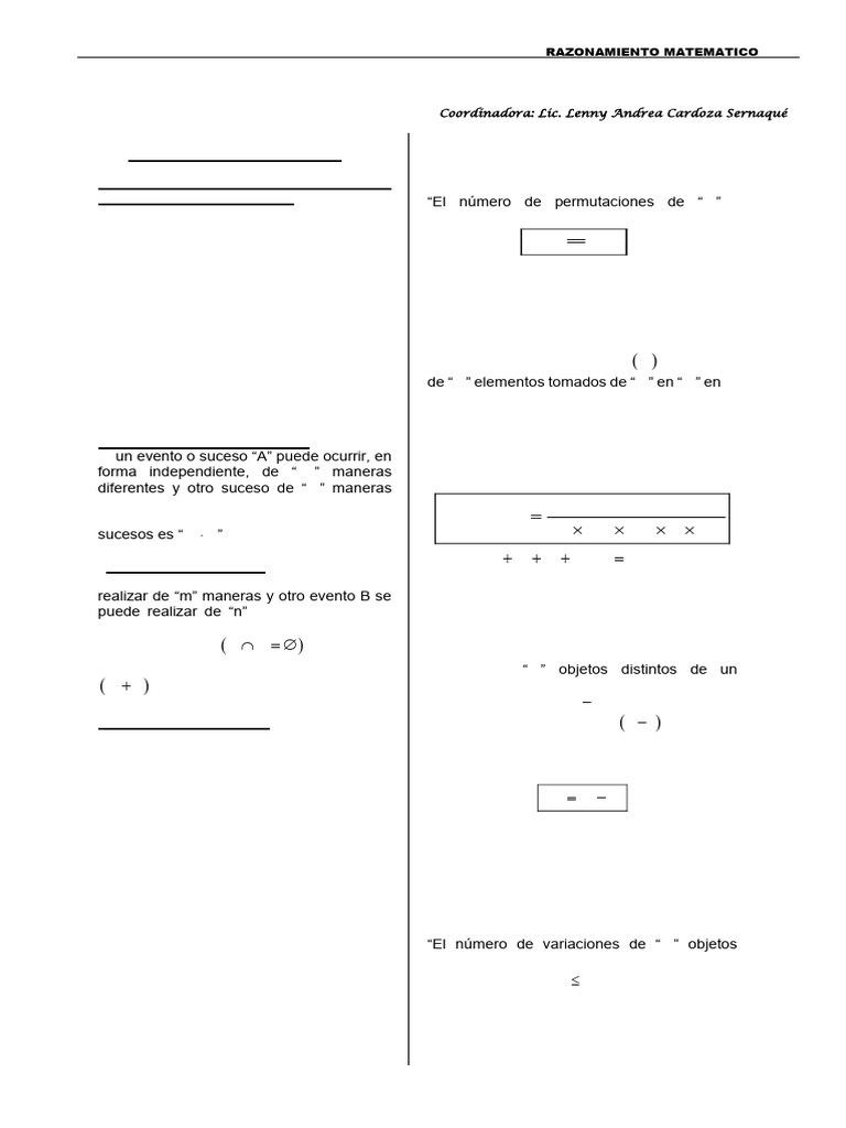 Análisis Combinatorio y Probabilidades | PDF | Teoría de probabilidad ...