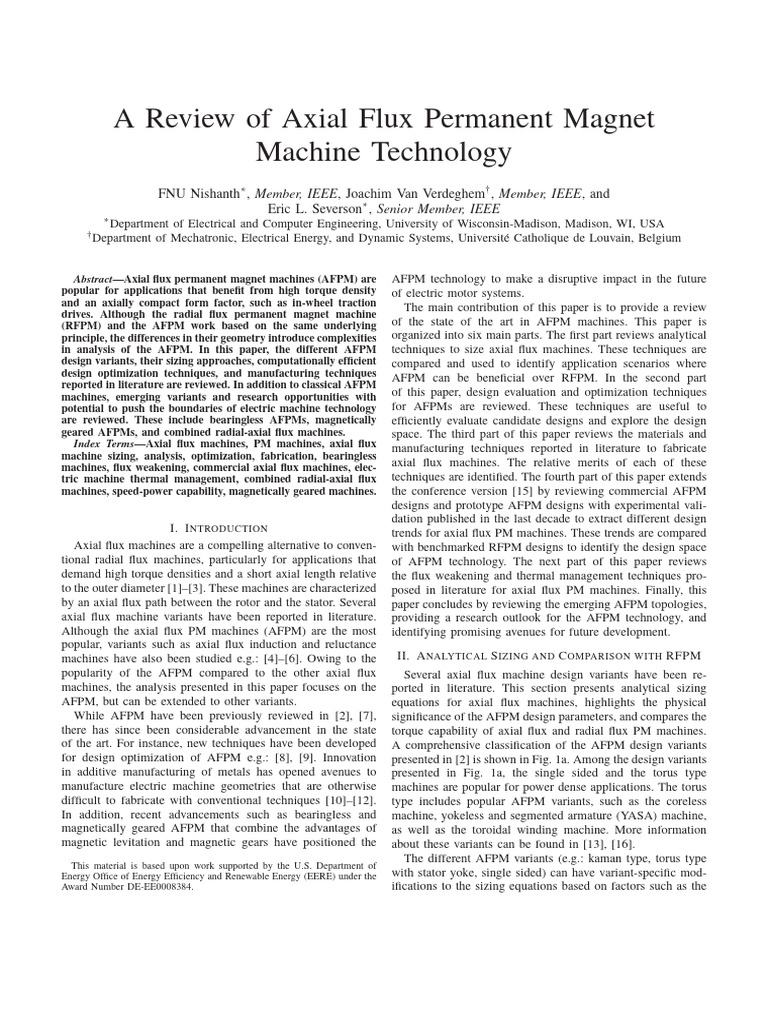 Review AFPM | PDF | Electric Motor | Electromagnetism