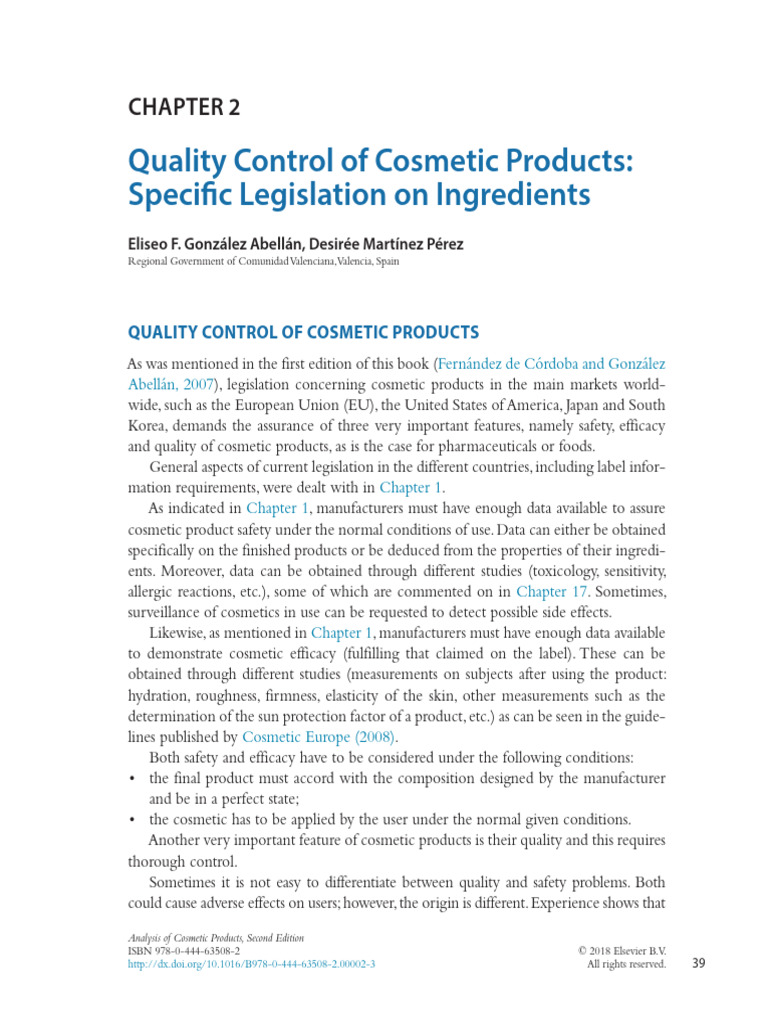 Quality Control in Cosmetics | PDF | Cosmetics | Perfume
