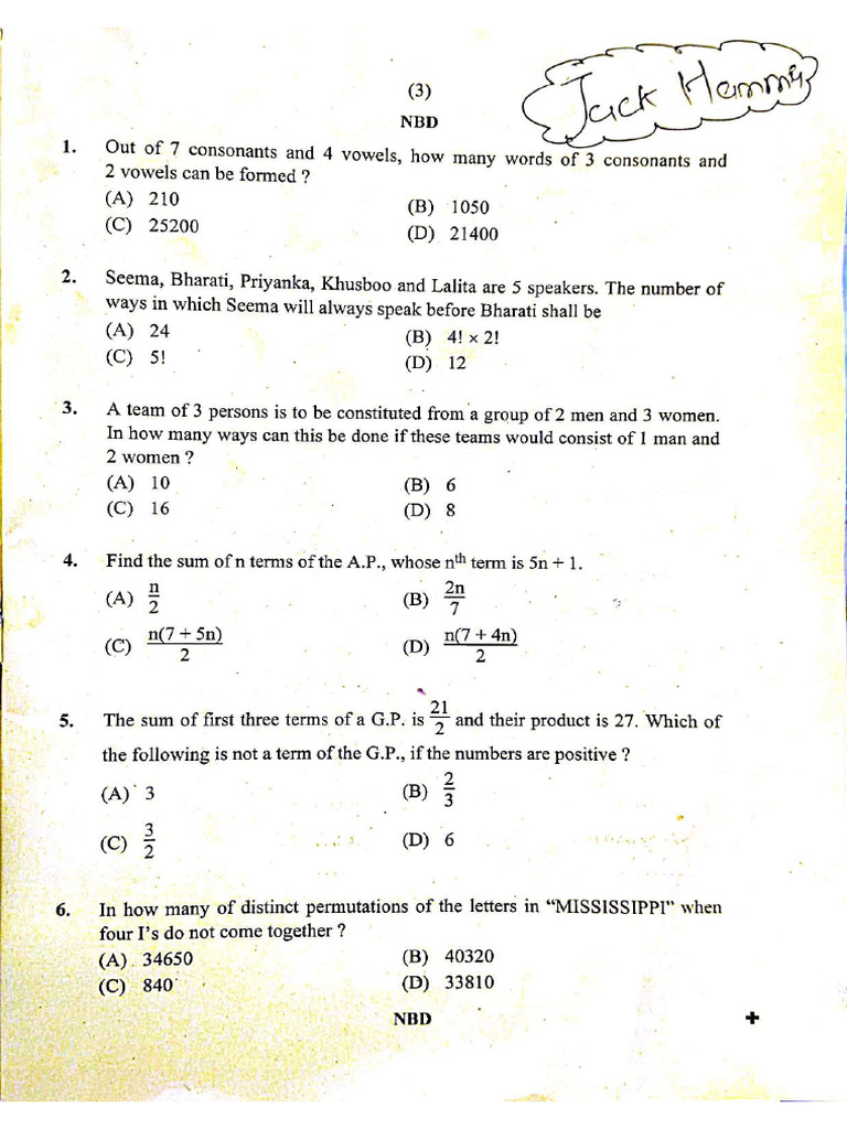 Ca Foundation Quantitative Aptitude May 2025 Question Paper PDF | PDF