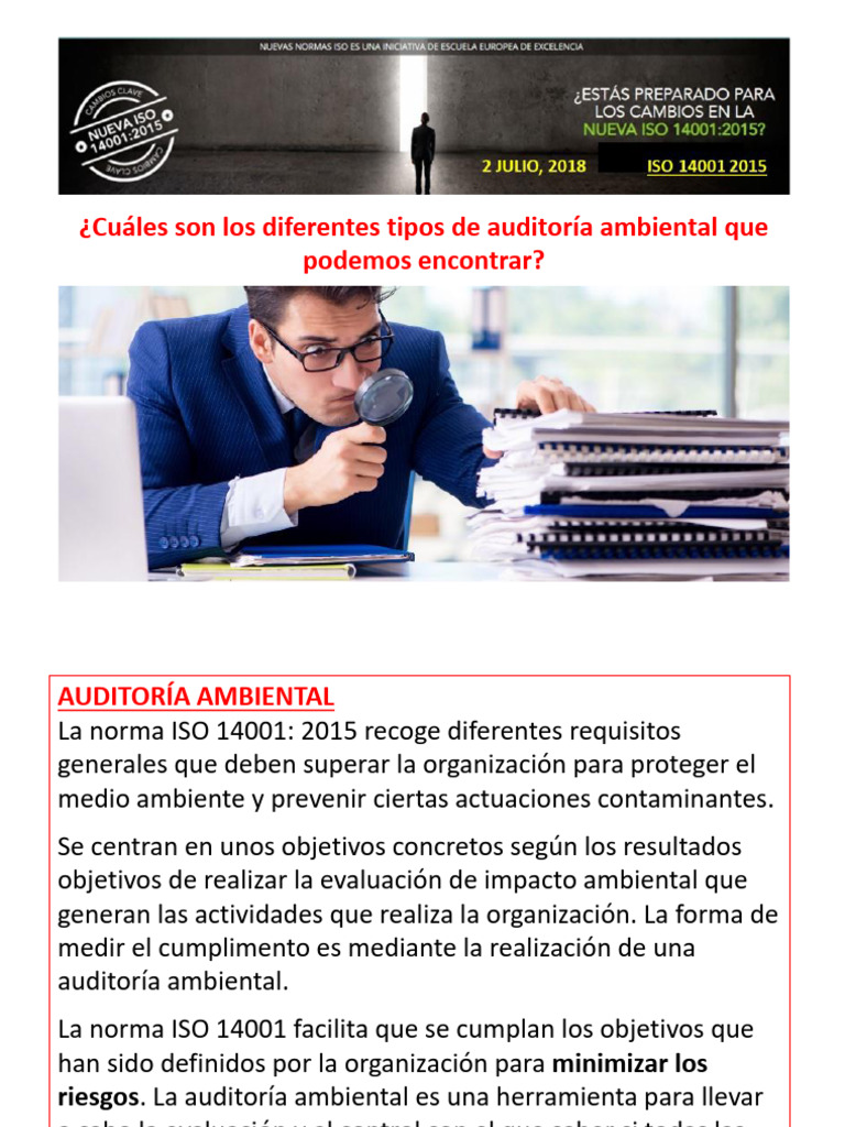 Tipos de Auditoría Ambiental ISO 14001 | PDF | Auditoría | Entorno natural