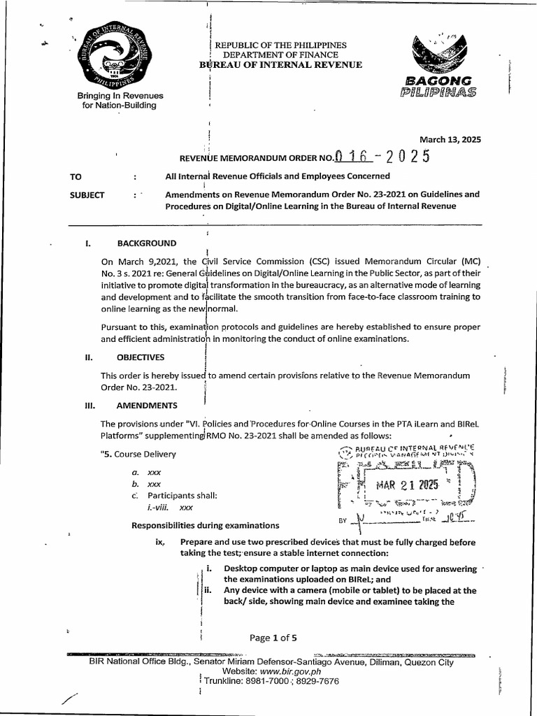 RMO No. 16-2025 | PDF