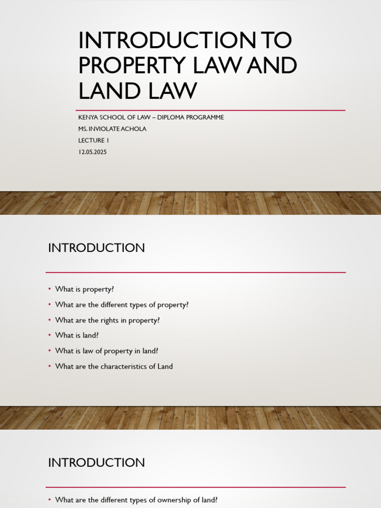 Introduction to Land and Property Law | PDF | Property | Property Law