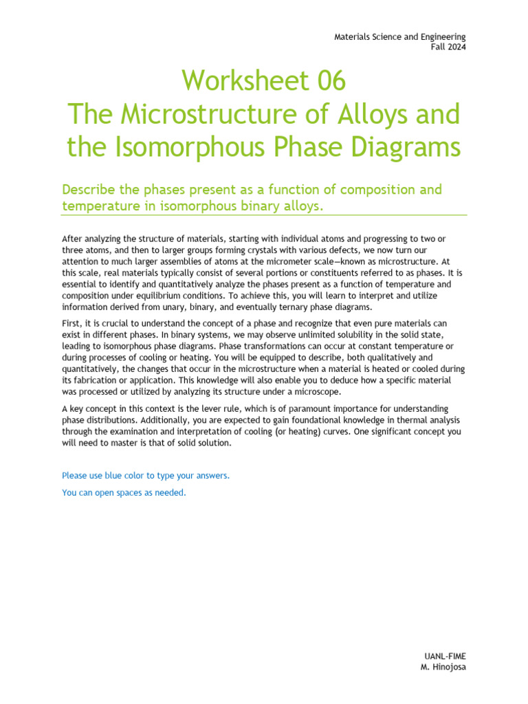 Microstructure and Phase Diagrams of Alloys | PDF | Phase (Matter) | Alloy
