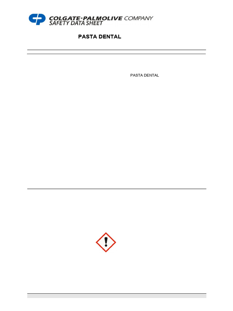 Colgate Total Toothpaste SDS Summary | PDF | Toxicity | Occupational ...