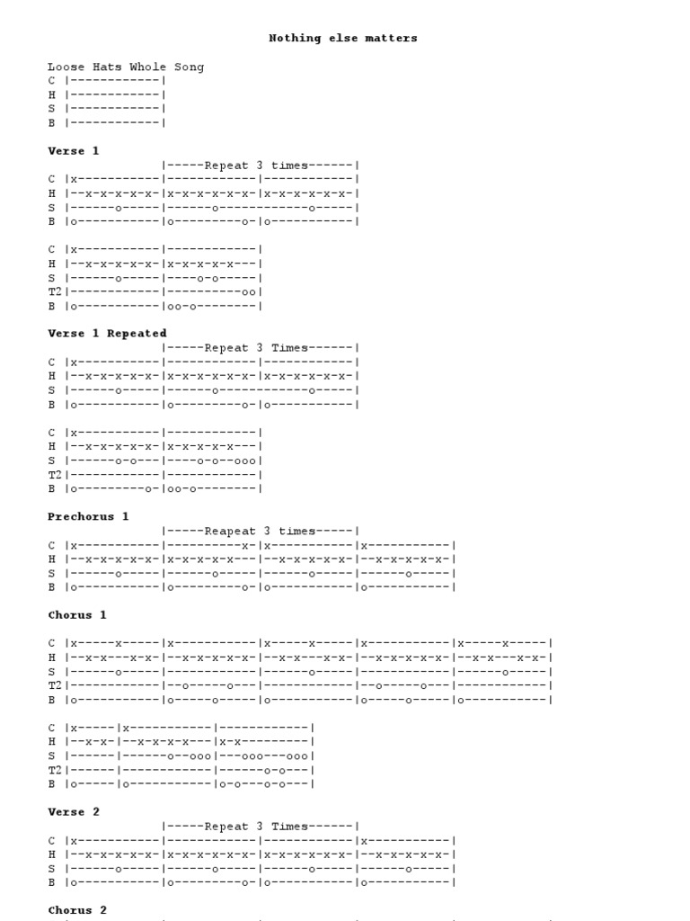 Nothing Else Matters | PDF | Song Structure | Vocal Music