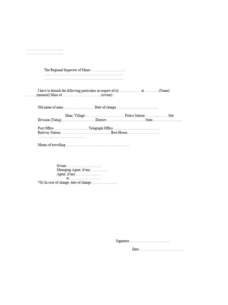 Form I: Mine Opening/Closing Notice | PDF