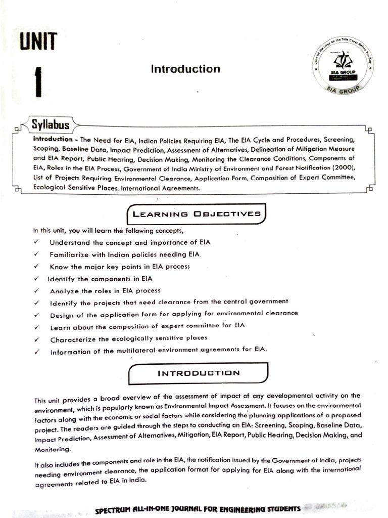 EIA I Unit Notes | PDF