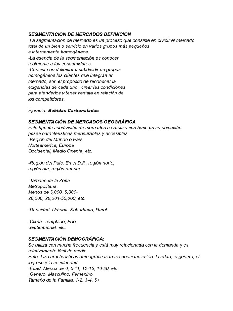 Segmentacion de Mercados | PDF | Segmentación de mercado | Marketing