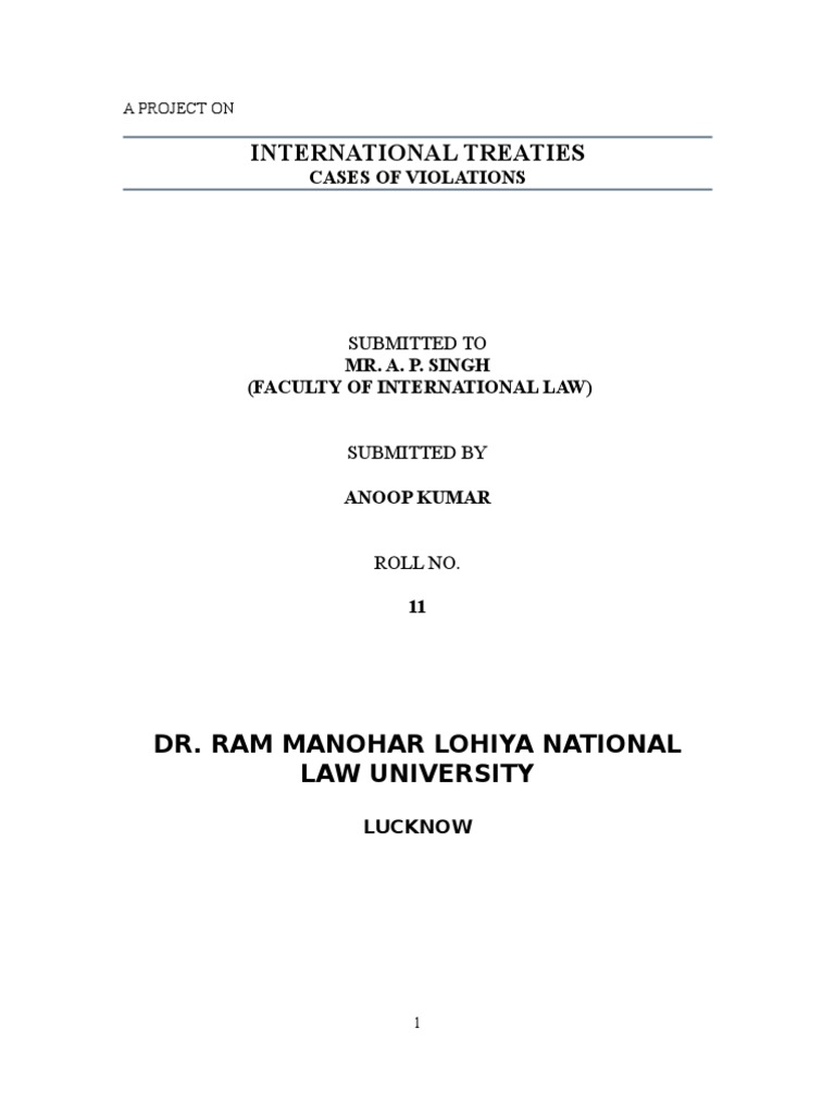 Violations of International Treaties | PDF | Treaty | International Law