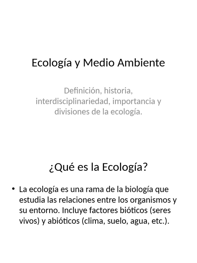 Ecología y Medio Ambiente Extensa | PDF | Ecología | Entorno natural