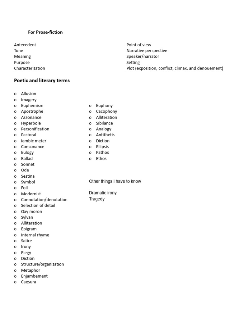 Literary Devices and Techniques | PDF