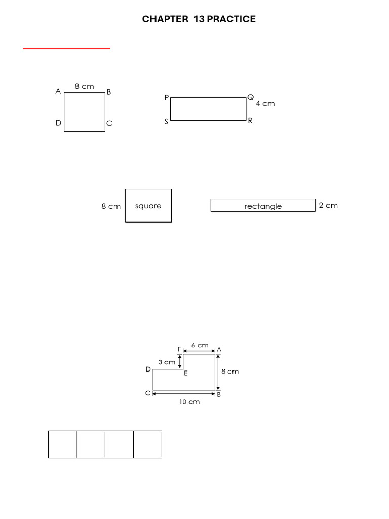 Geometry Practice Questions and Solutions | PDF | Length | Area