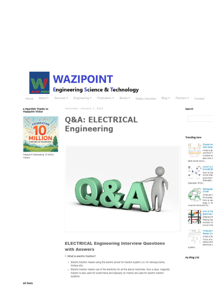 WAZIPOINT Engineering Science & Technology - Q&A - ELECTRICAL ...