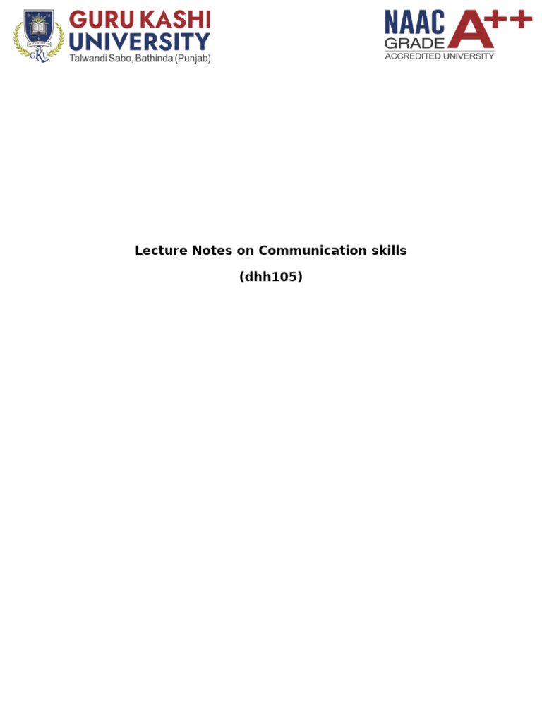 Communication Skills Unit 2 | PDF | Communication | Nonverbal Communication