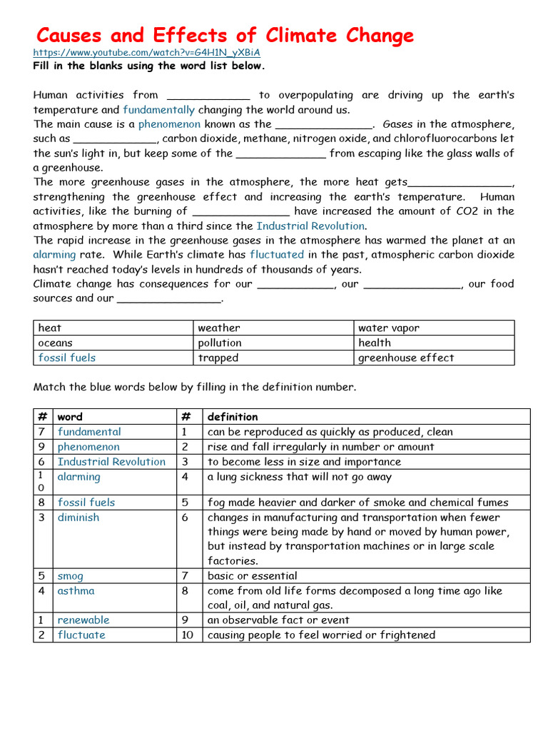 Causes and Effects of Climate Change Ss | PDF | Climate Change ...