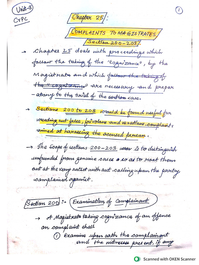Section 200-203 Complaint To Magistrate | PDF