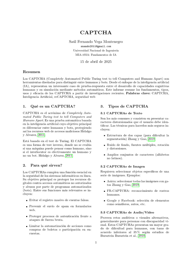 Tarea 01 Captcha | PDF | Inteligencia artificial | Inteligencia (IA) y ...