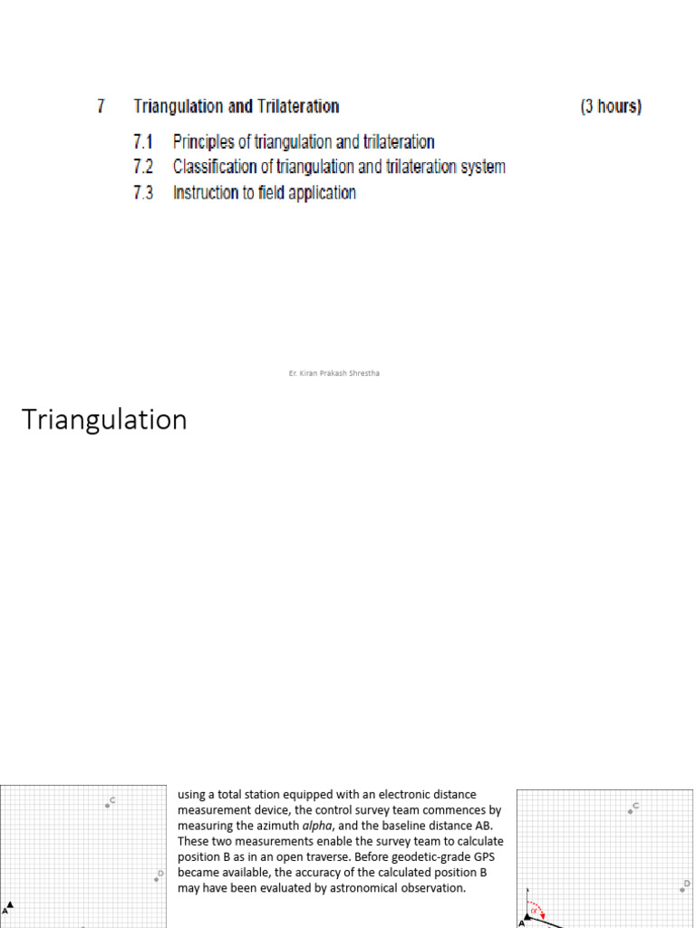 Chapter 7 - Triangulation and Trilteration Kps | PDF | Surveying | Triangle