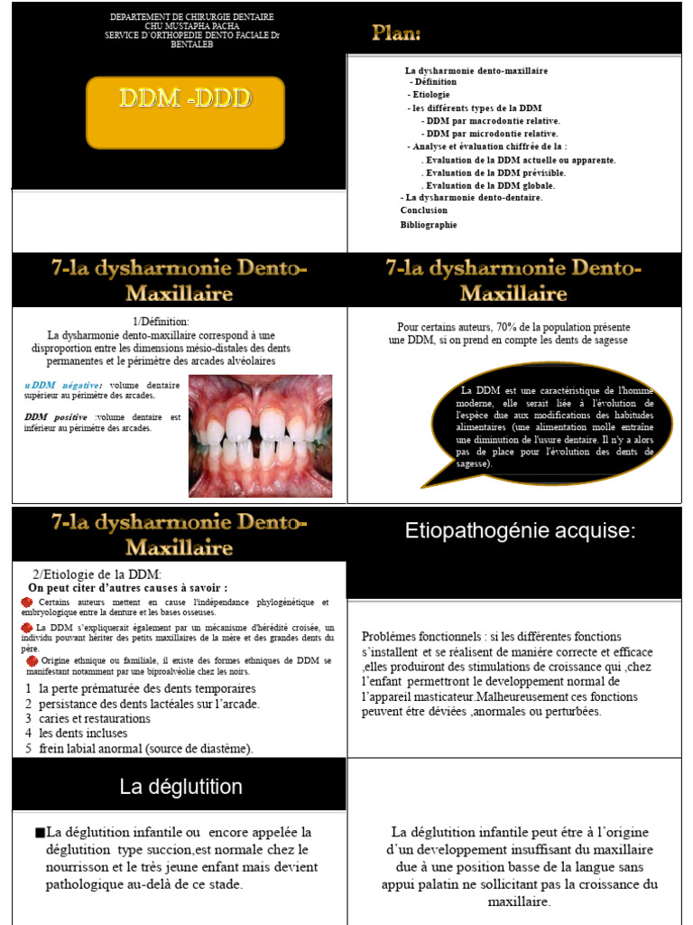 Dysharmonie Dento-Maxillaire: Définition et Types | PDF | Dent humaine ...