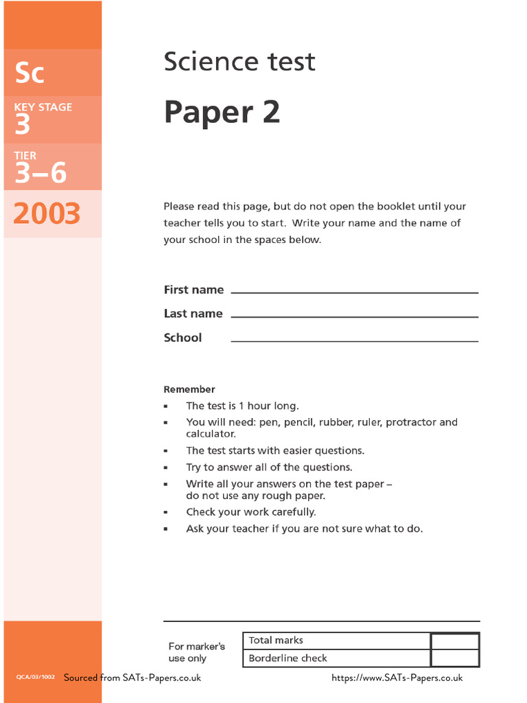 KS3 Science Exam Questions and Answers | PDF | Ph | Earth