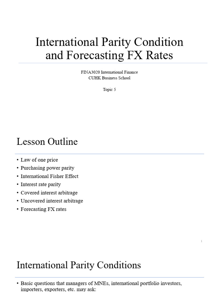 Understanding International Parity Conditions | PDF | Purchasing Power ...
