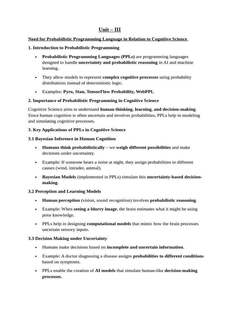 Cognitive Science Unit 3 Pdf Artificial Intelligence